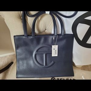 Brand New Navy Blue Telfar Medium Tote Bag